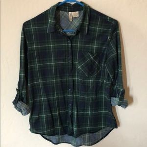 Plaid button down shirt